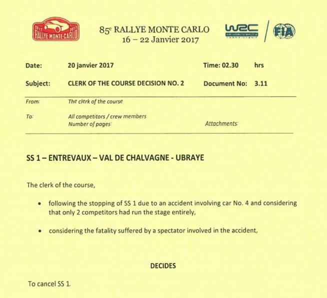 En raison d'un accident, l'ES1 a été annulée En raison d'un accident, l'ES1 a été annulée