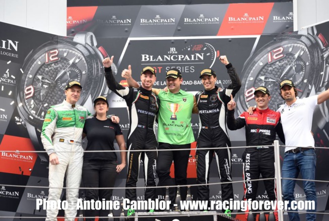Le podium final de la Blancpain GT Series