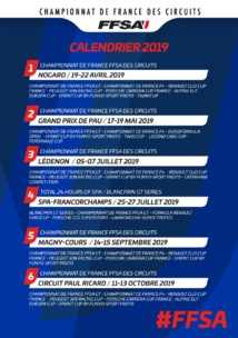 Championnat de France FFSA des circuits 2019 Championnat de France FFSA des circuits 2019