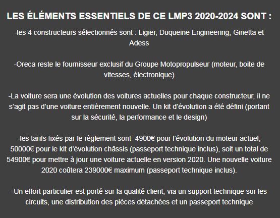 Endurance : Voilà le LMP3 de 2020 ! Endurance : Voilà le LMP3 de 2020 !
