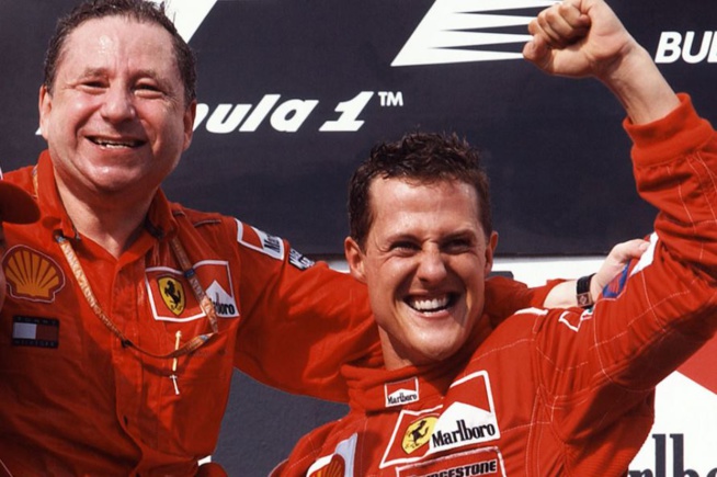 Complicité gagnante avec Michael Schumacher (Photo Spa Ferrari)