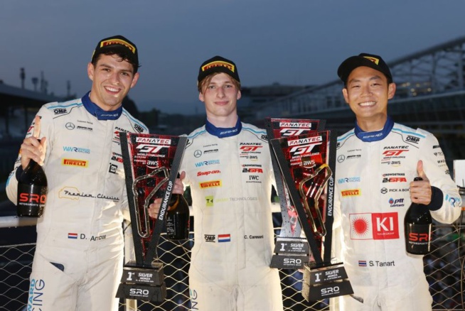 Victoire et titre en Silver pour Arrow, Caresani et Tanart (Photo SRO / JEP) Victoire et titre en Silver pour Arrow, Caresani et Tanart (Photo SRO / JEP)