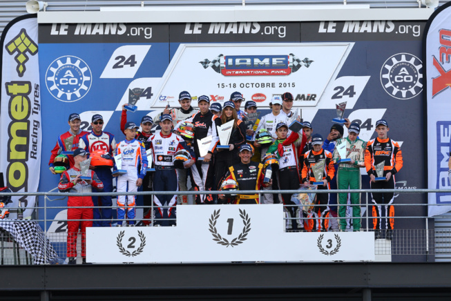 Le podium des champions 2015 de la Iame (Photo : CT Photos) Le podium des champions 2015 de la Iame (Photo : CT Photos)