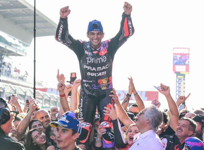 La délivrance pour Jorge Martin (Photo Gold&Goose Redbull Content pool) La délivrance pour Jorge Martin (Photo Gold&Goose Redbull Content pool)