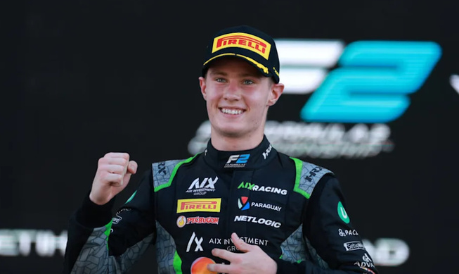 La première victoire de la saison pour Durksen © FIA F2 La première victoire de la saison pour Durksen © FIA F2