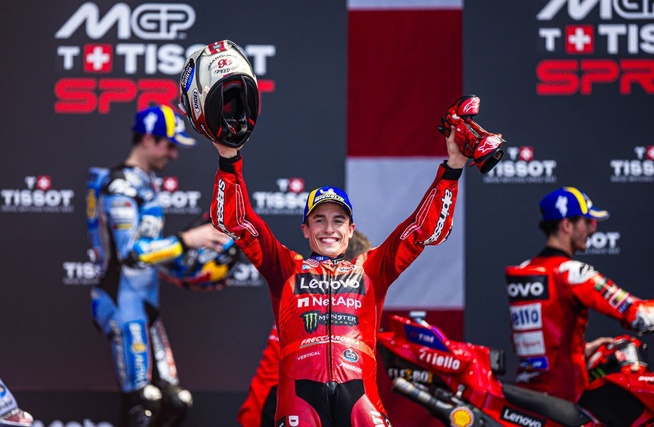 Les frères Marquez et Bagnaia de nouveau dans le top 3 (Photo Ducati) Les frères Marquez et Bagnaia de nouveau dans le top 3 (Photo Ducati)