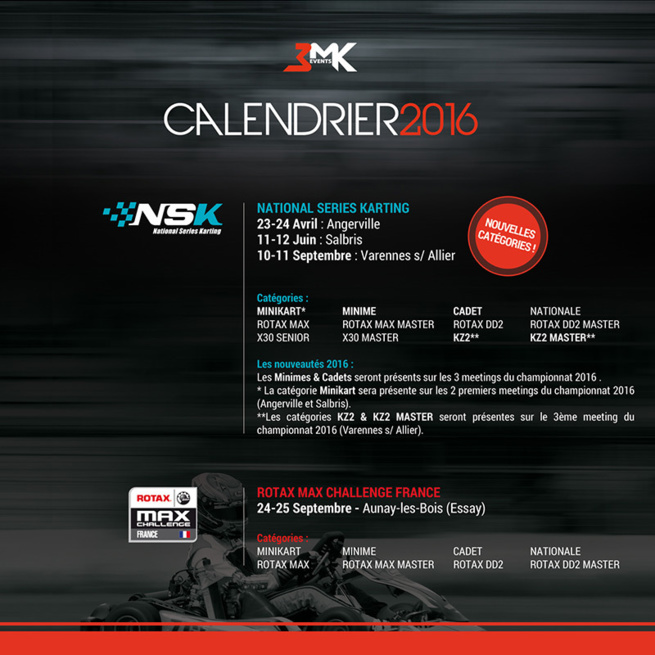 Kart NSK : Des nouvelles catégories en 2016 Kart NSK : Des nouvelles catégories en 2016