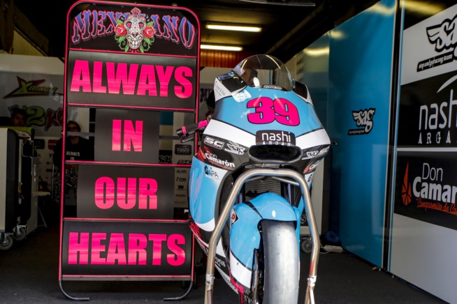 Un des hommages à Luis Salom (Photo Honda pro Racing) Un des hommages à Luis Salom (Photo Honda pro Racing)