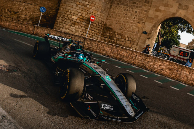 Russell a dominé, mais a eu chaud en fin de course © AMG Mercedes F1