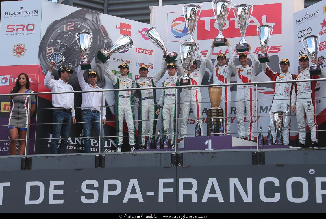 Le podium général se mérite aux 24h de Spa-Francorchamps