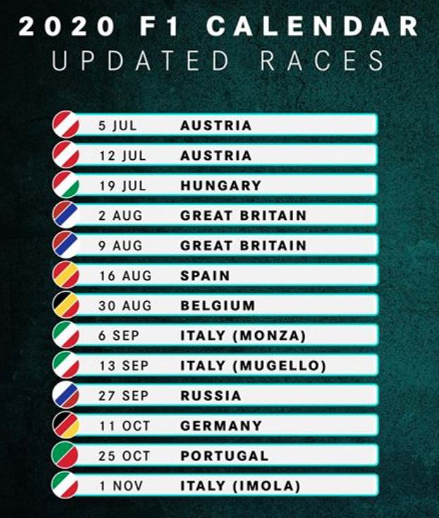 F1 : nouveau calendrier étoffé
