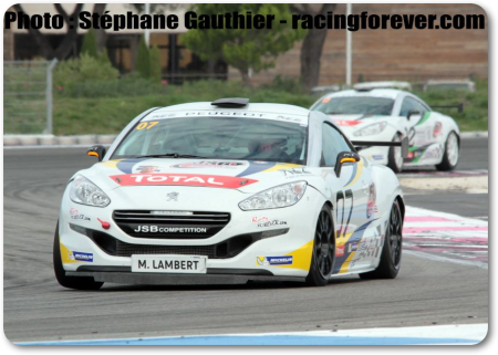 Mathieu Lambert confirme son potentiel avec la Peugeot RCZ Cup