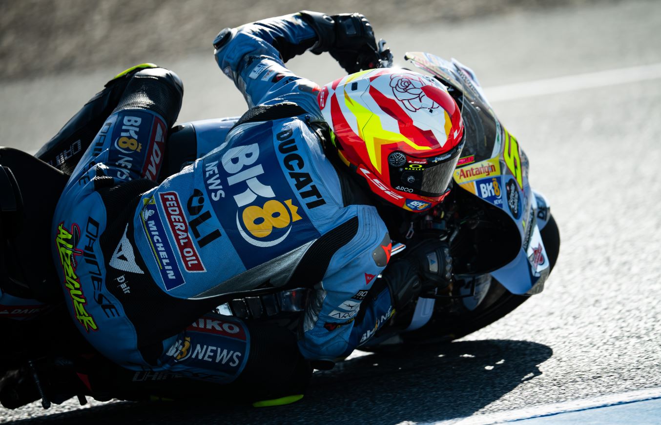 Depuis le Qatar Aldeguer est plus vite et à l'arrivée (Photo Gresini)
