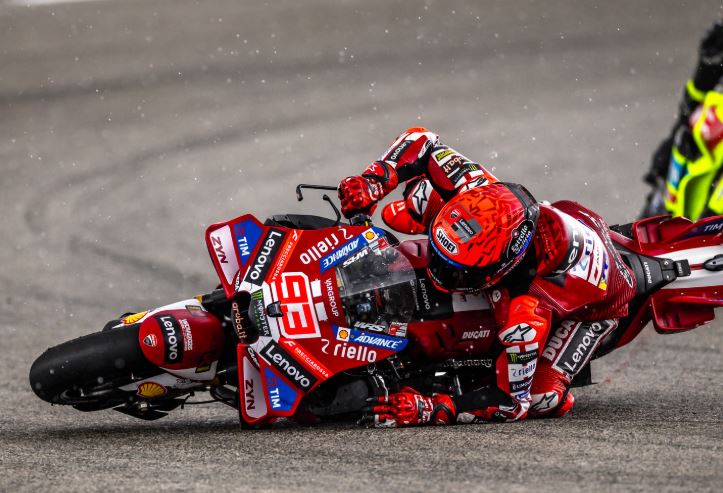 Avec l'arrivée de la pluie, Marc Marquez a chuté (Photo Ducati)