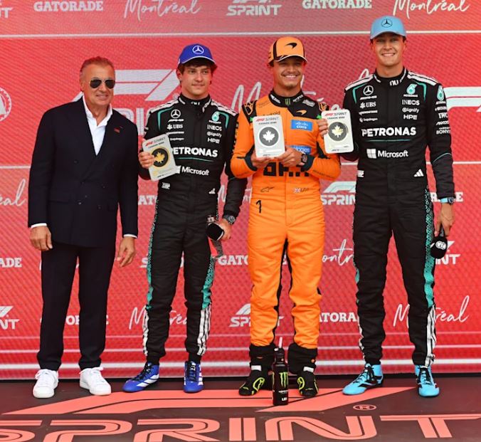 Norris s'intercale entre les pilotes Mercedes